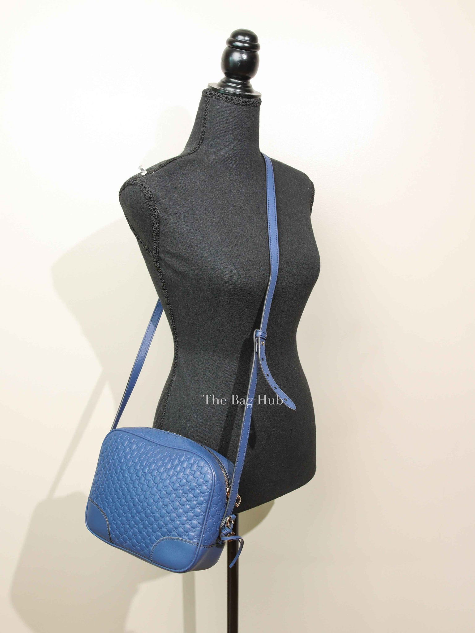 Gucci Blue Soft Microguccissima Mini Bree Camera Bag
