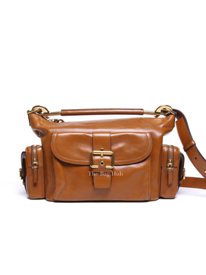 Chloe Clay Brown Buffalo Leather Double Carry Medium Bag
