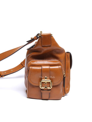 Chloe Clay Brown Buffalo Leather Double Carry Medium Bag