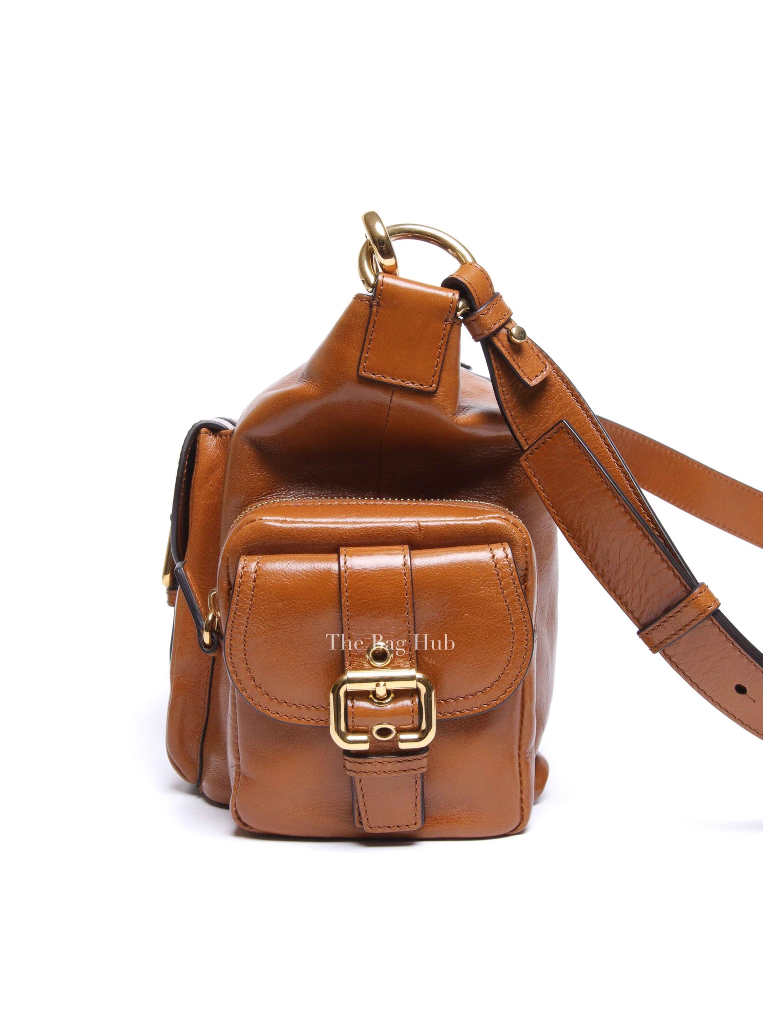 Chloe Clay Brown Buffalo Leather Double Carry Medium Bag