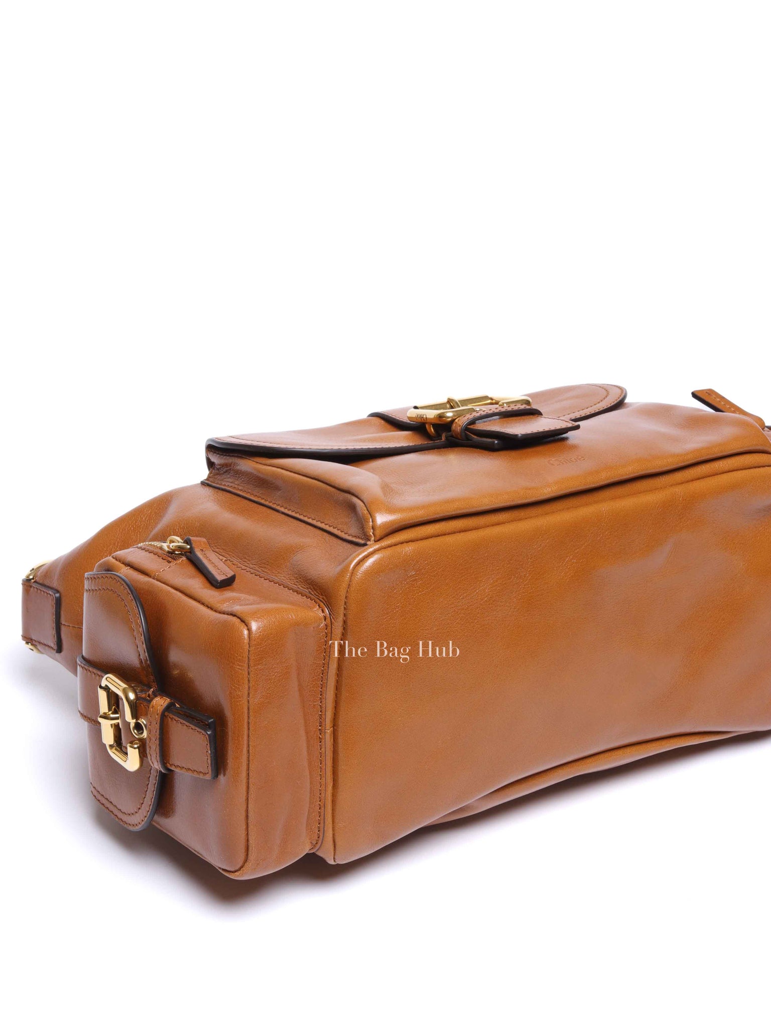 Chloe Clay Brown Buffalo Leather Double Carry Medium Bag