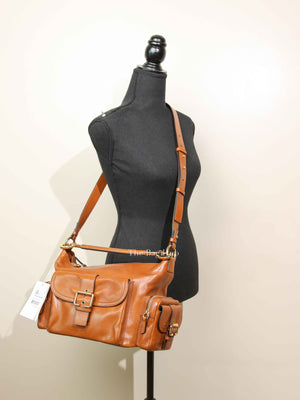 Chloe Clay Brown Buffalo Leather Double Carry Medium Bag