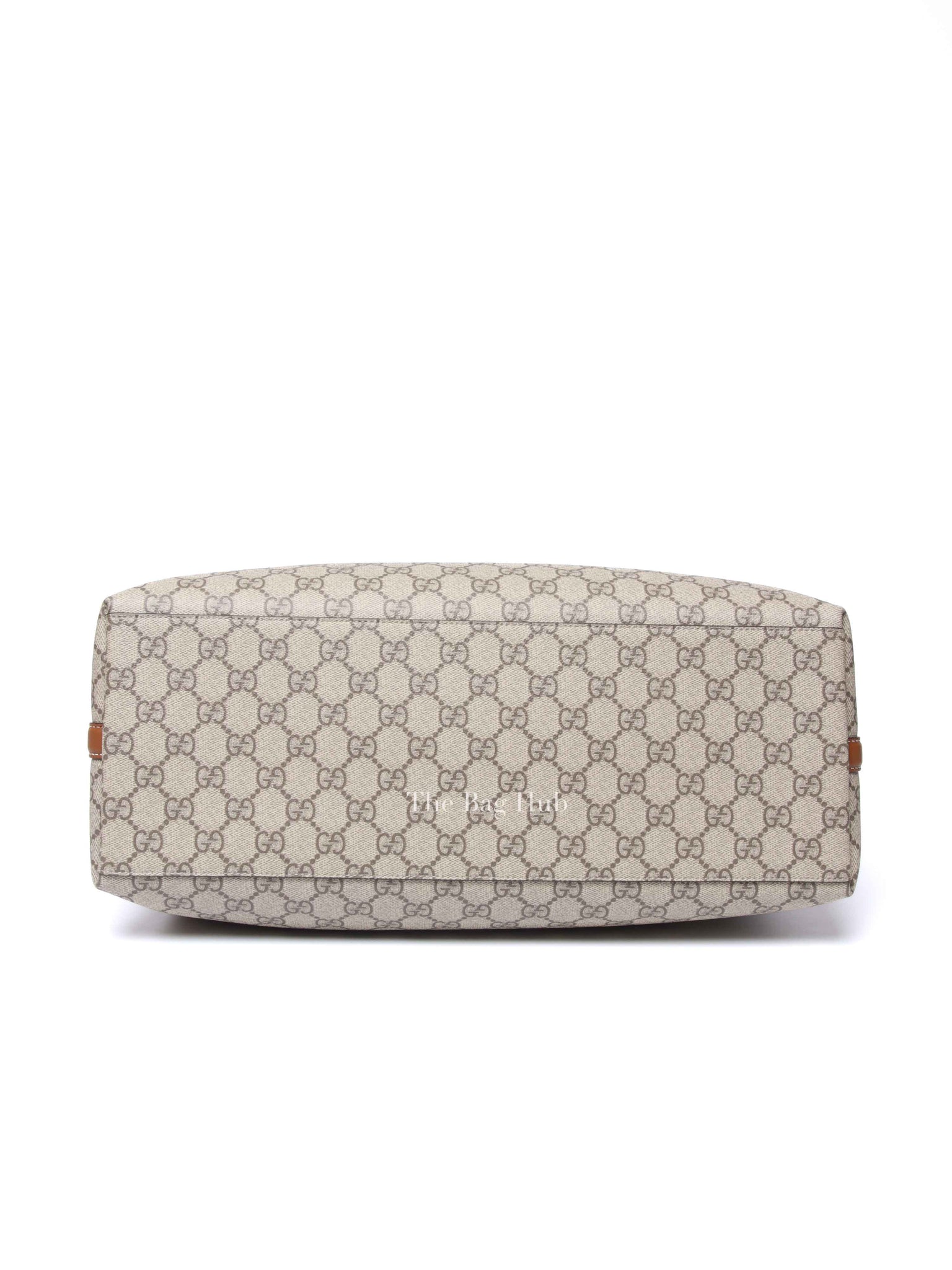Gucci Beige/Dark Brown GG Supreme Monogram Canvas Emblem Large Tote Bag