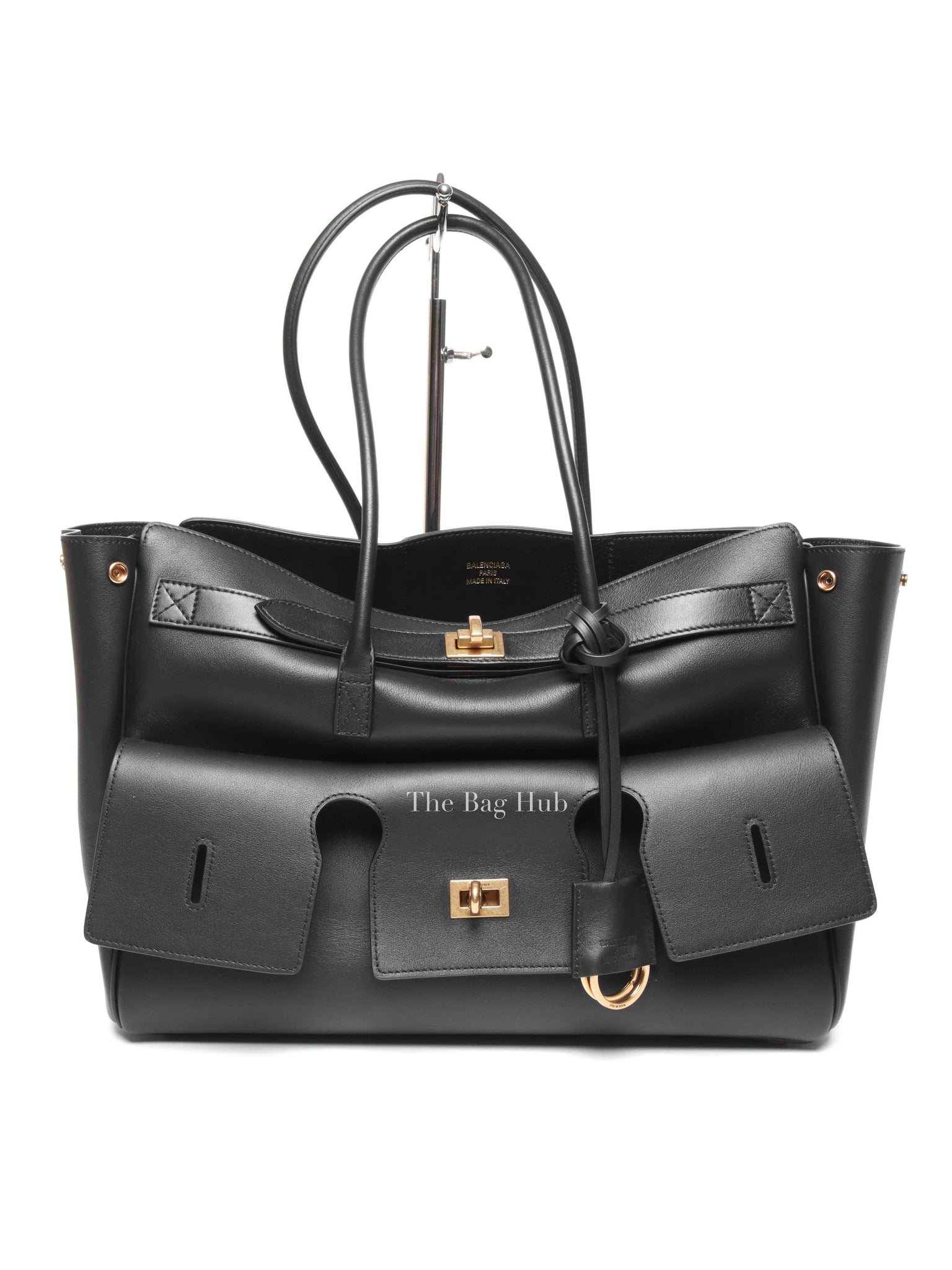 Balenciaga Black Leather Women's Bel Air Carry All Medium Bag