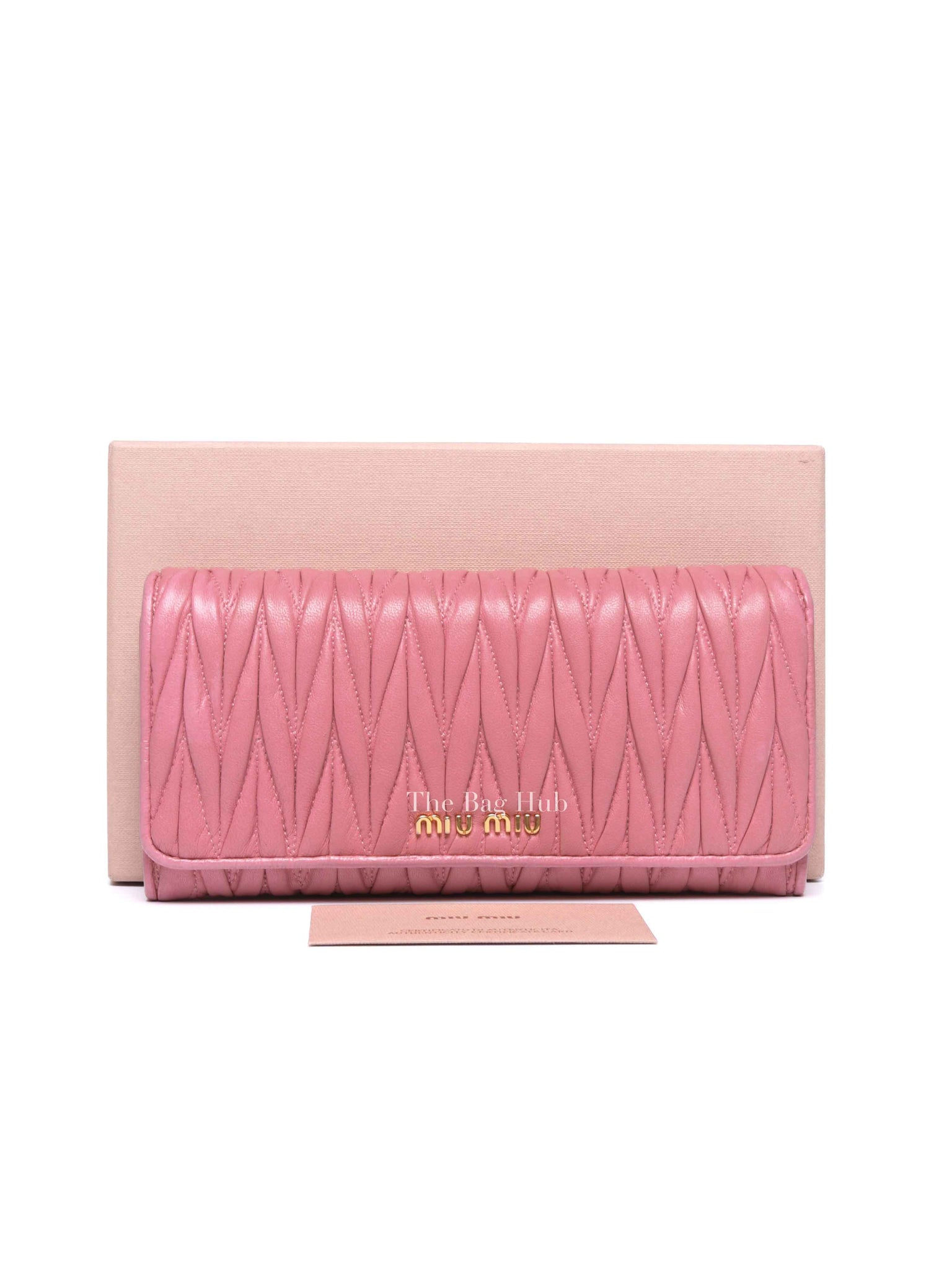 Miu Miu Geranio Leather Matelasse Long Walllet