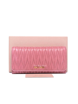 Miu Miu Geranio Leather Matelasse Long Walllet