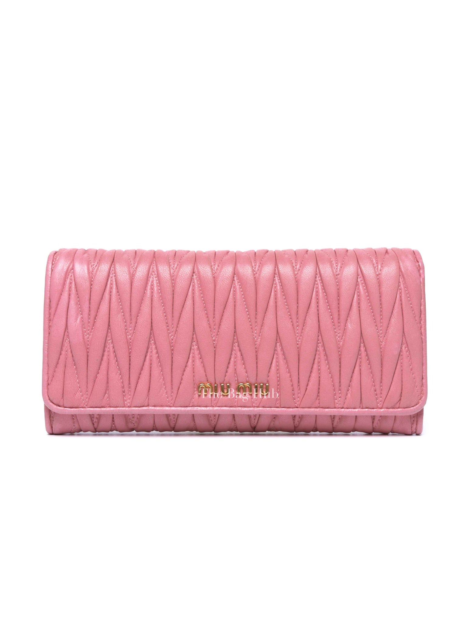 Miu Miu Geranio Leather Matelasse Long Walllet