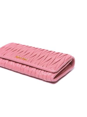 Miu Miu Geranio Leather Matelasse Long Walllet
