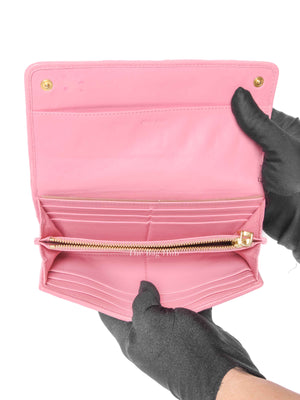 Miu Miu Geranio Leather Matelasse Long Walllet