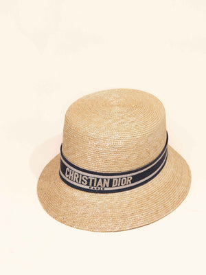 Dior Natural Straw Bucket Hat Size 59