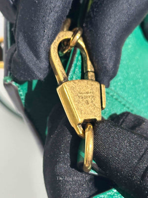 Gucci Green Leather Diana Bamboo Small Tote Bag