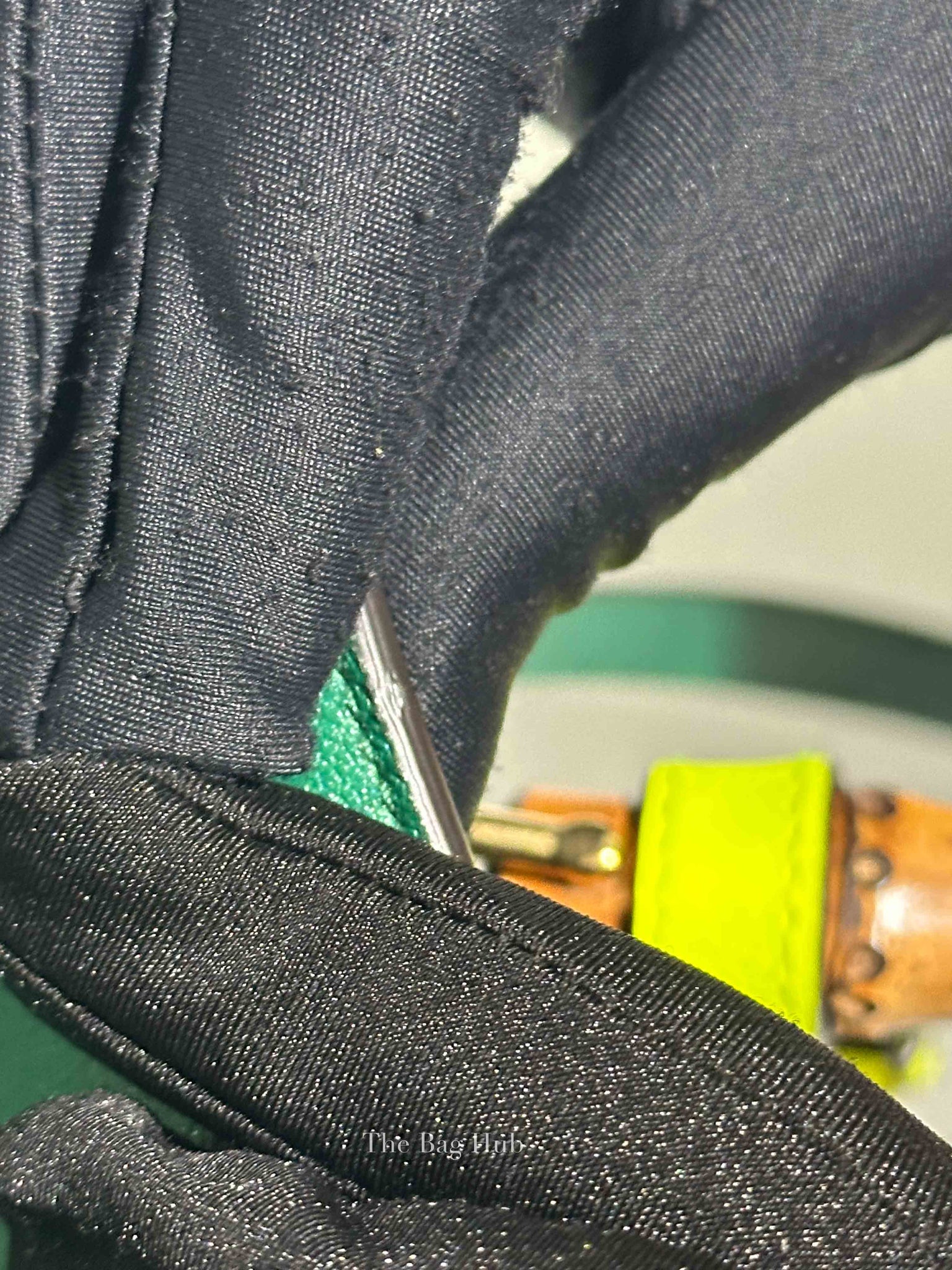 Gucci Green Leather Diana Bamboo Small Tote Bag