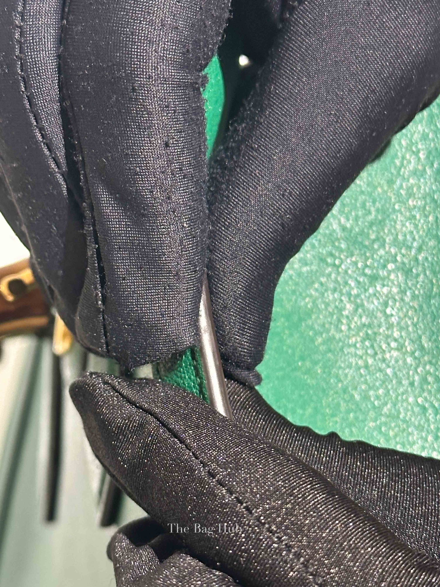 Gucci Green Leather Diana Bamboo Small Tote Bag