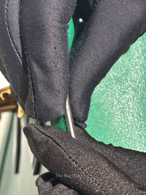Gucci Green Leather Diana Bamboo Small Tote Bag