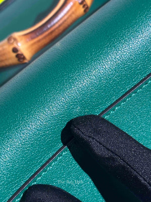 Gucci Green Leather Diana Bamboo Small Tote Bag
