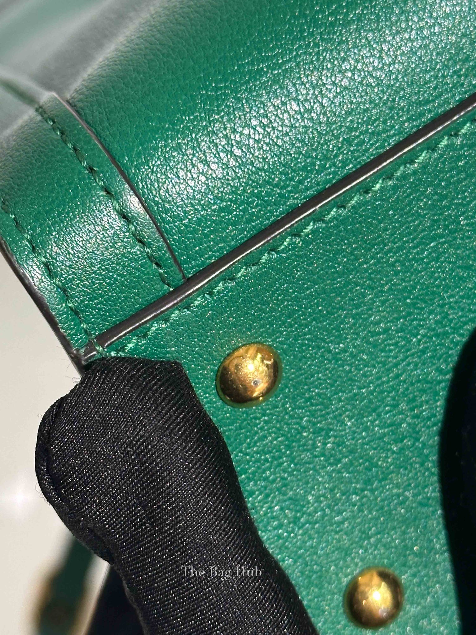 Gucci Green Leather Diana Bamboo Small Tote Bag