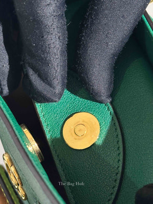 Gucci Green Leather Diana Bamboo Small Tote Bag