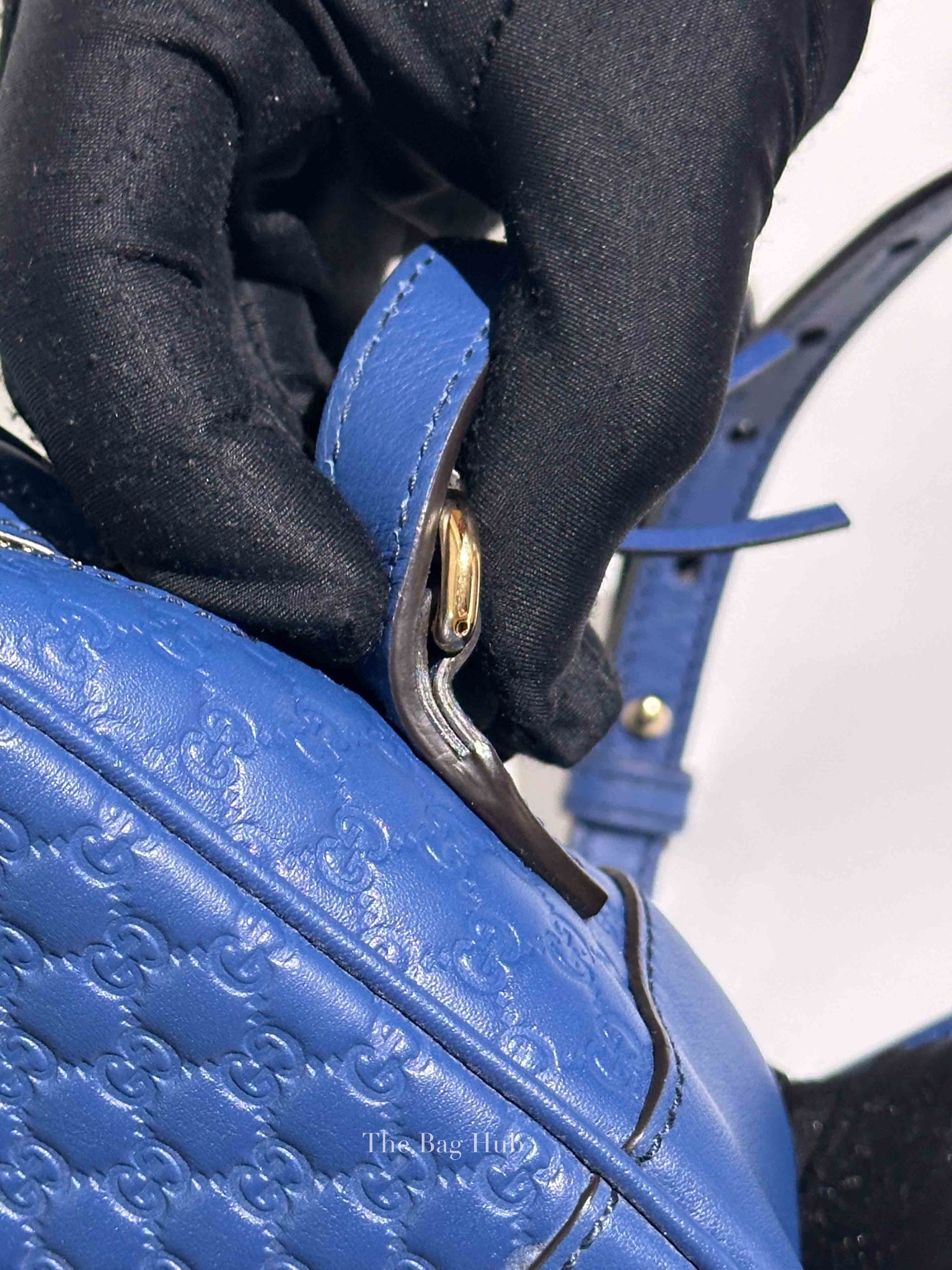 Gucci Blue Soft Microguccissima Mini Bree Camera Bag