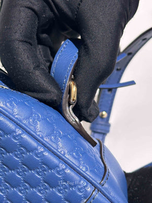 Gucci Blue Soft Microguccissima Mini Bree Camera Bag