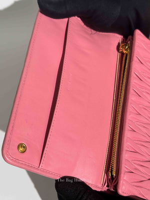 Miu Miu Geranio Leather Matelasse Long Walllet