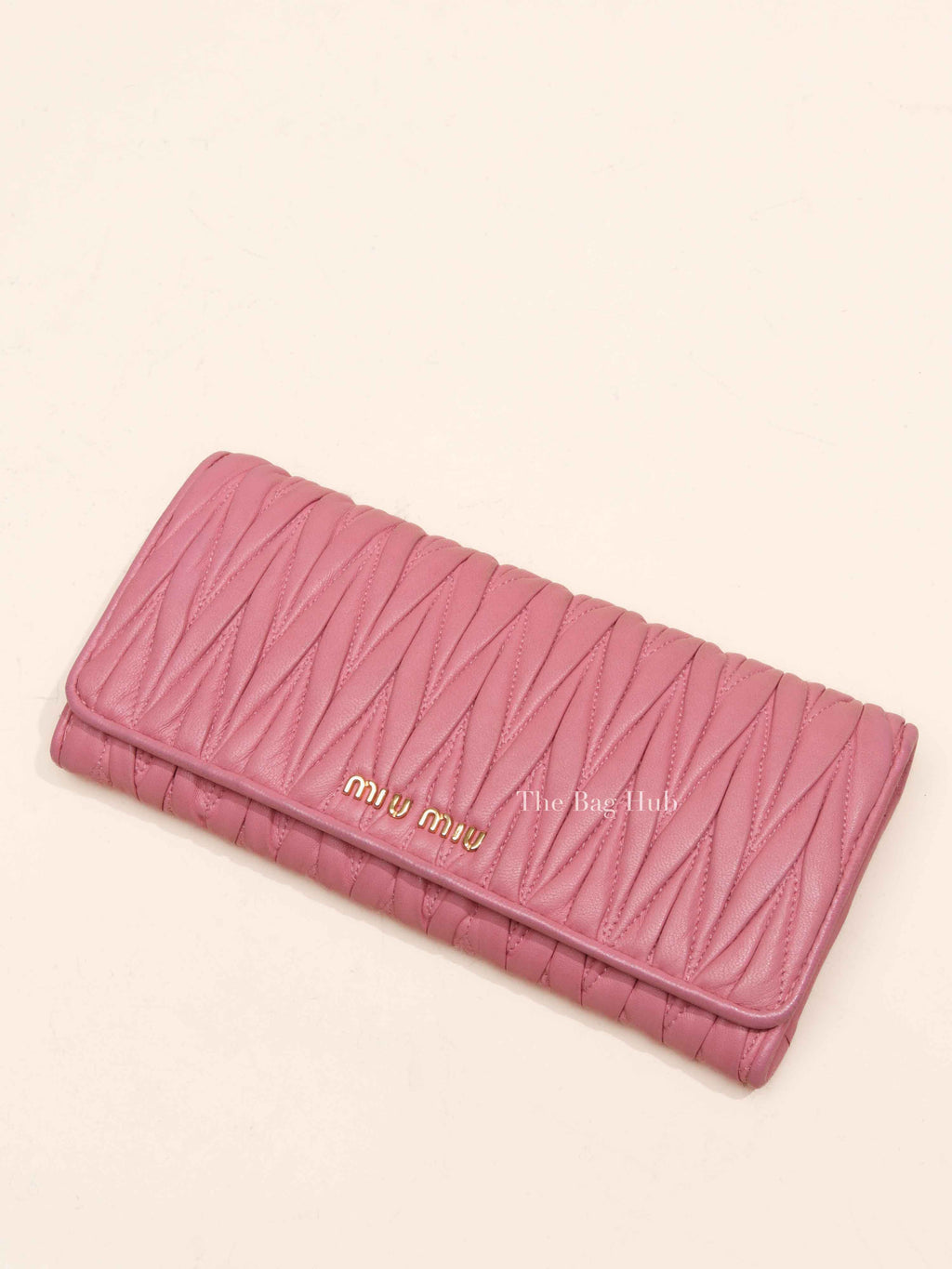 Miu Miu Geranio Leather Matelasse Long Walllet