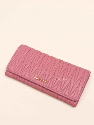 Miu Miu Geranio Leather Matelasse Long Walllet