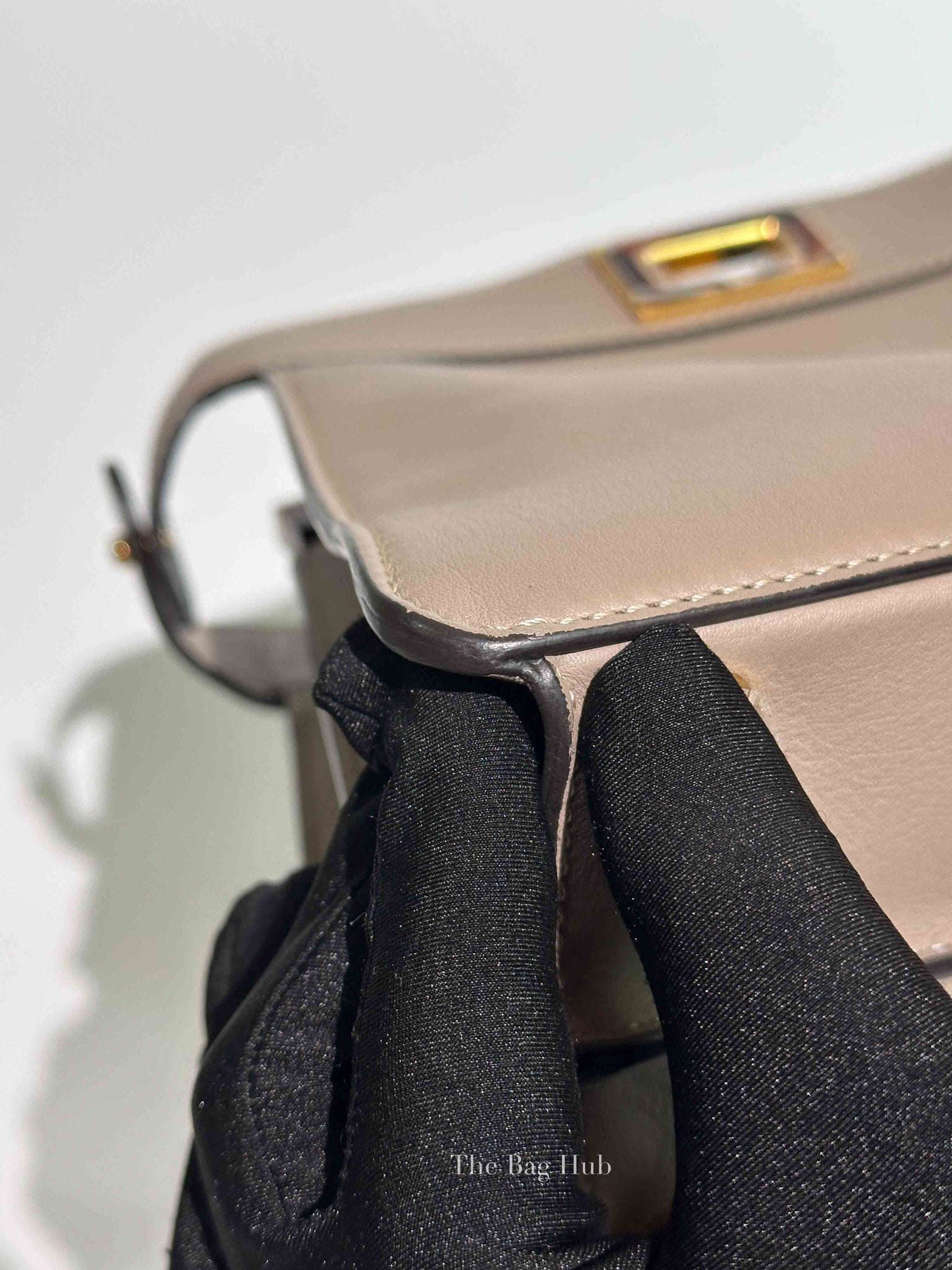 Fendi Dove Gray Bi-Color Calfskin Plexiglass Small Peekaboo I SEE U Satchel Small Bag