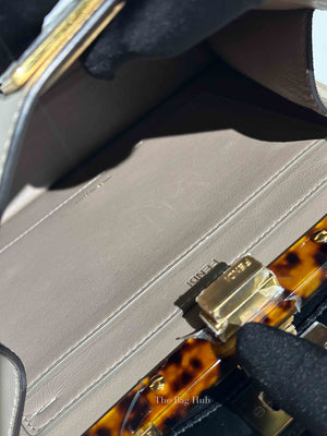 Fendi Dove Gray Bi-Color Calfskin Plexiglass Small Peekaboo I SEE U Satchel Small Bag