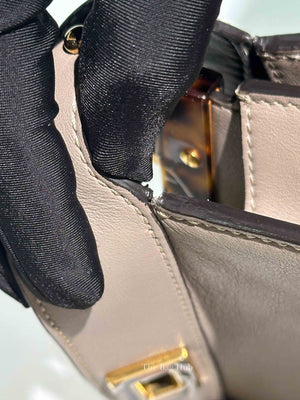 Fendi Dove Gray Bi-Color Calfskin Plexiglass Small Peekaboo I SEE U Satchel Small Bag
