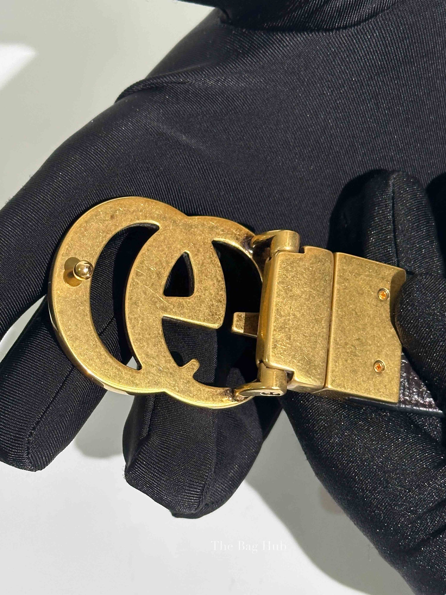 Gucci Black Leather Reversible GG Marmont Belt GHW 90/36