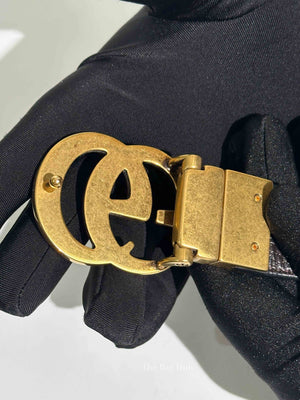 Gucci Black Leather Reversible GG Marmont Belt GHW 90/36