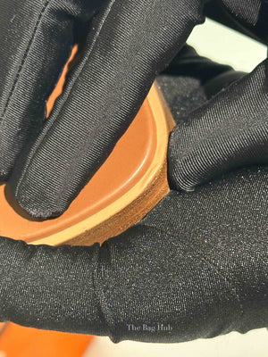 Hermes Gold Leather Oran Sandals Size 39.5