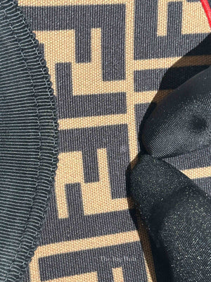 Fendi Brown FF Jacquard Fabric Baseball Cap