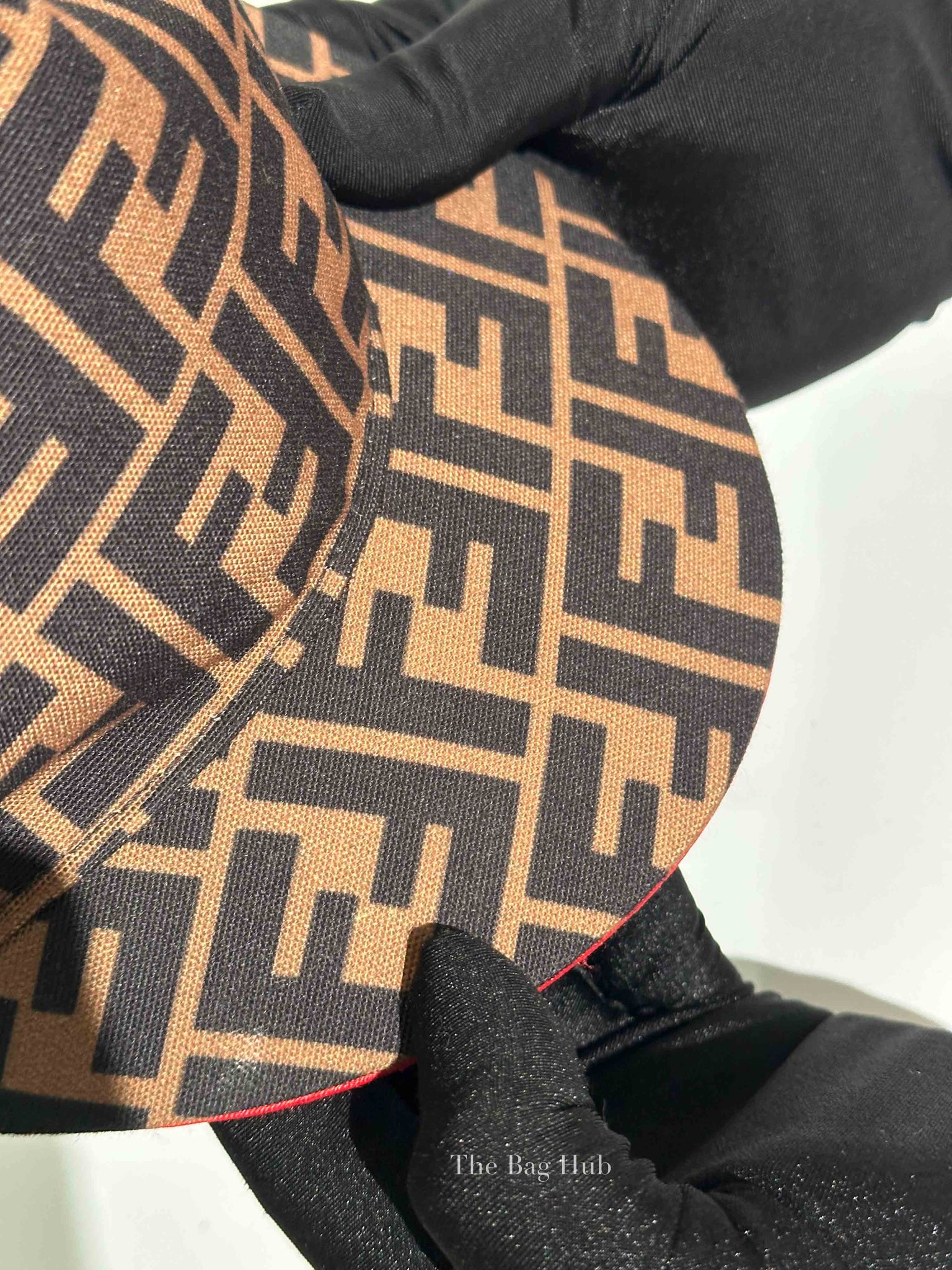 Fendi Brown FF Jacquard Fabric Baseball Cap