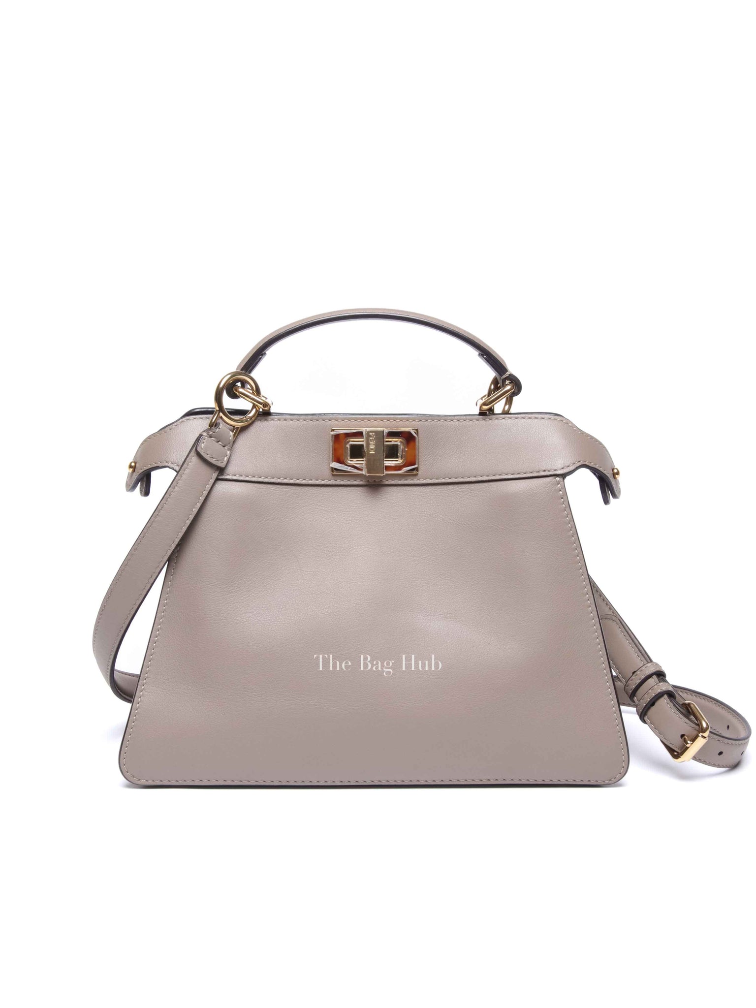 Fendi Dove Gray Bi-Color Calfskin Plexiglass Small Peekaboo I SEE U Satchel Small Bag