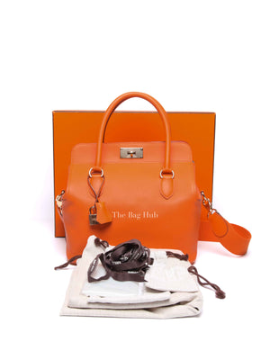 Hermes Orange Swift Leather Toolbox 26 Bag PHW