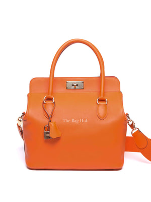 Hermes Orange Swift Leather Toolbox 26 Bag PHW