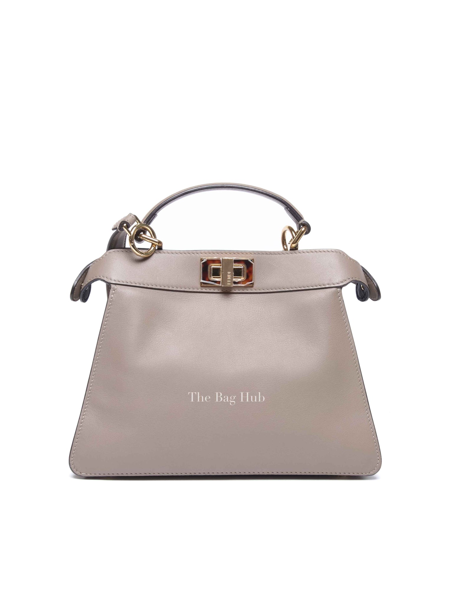 Fendi Dove Gray Bi-Color Calfskin Plexiglass Small Peekaboo I SEE U Satchel Small Bag