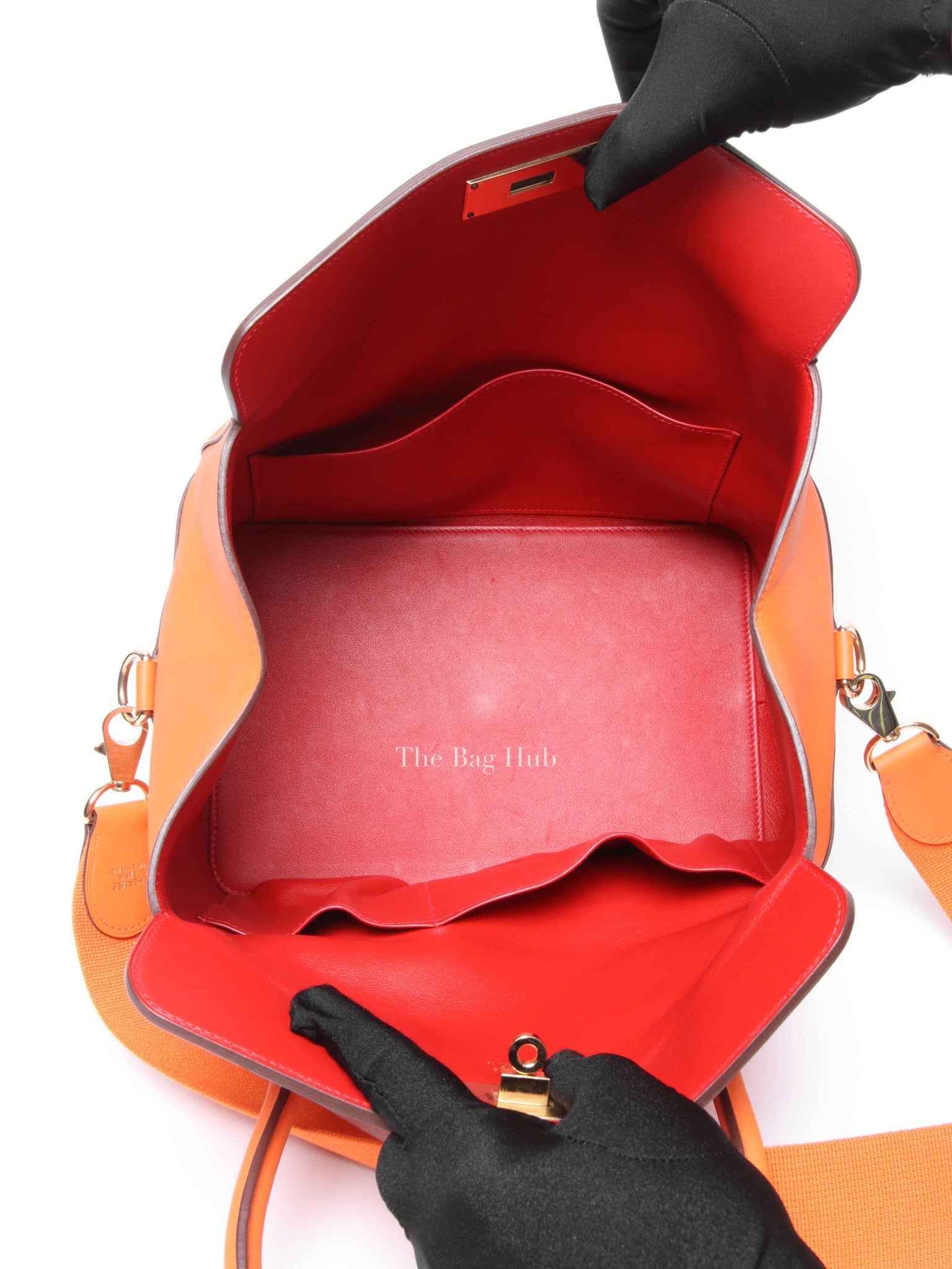 Hermes Orange Swift Leather Toolbox 26 Bag PHW