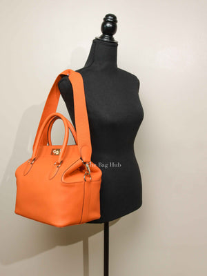 Hermes Orange Swift Leather Toolbox 26 Bag PHW