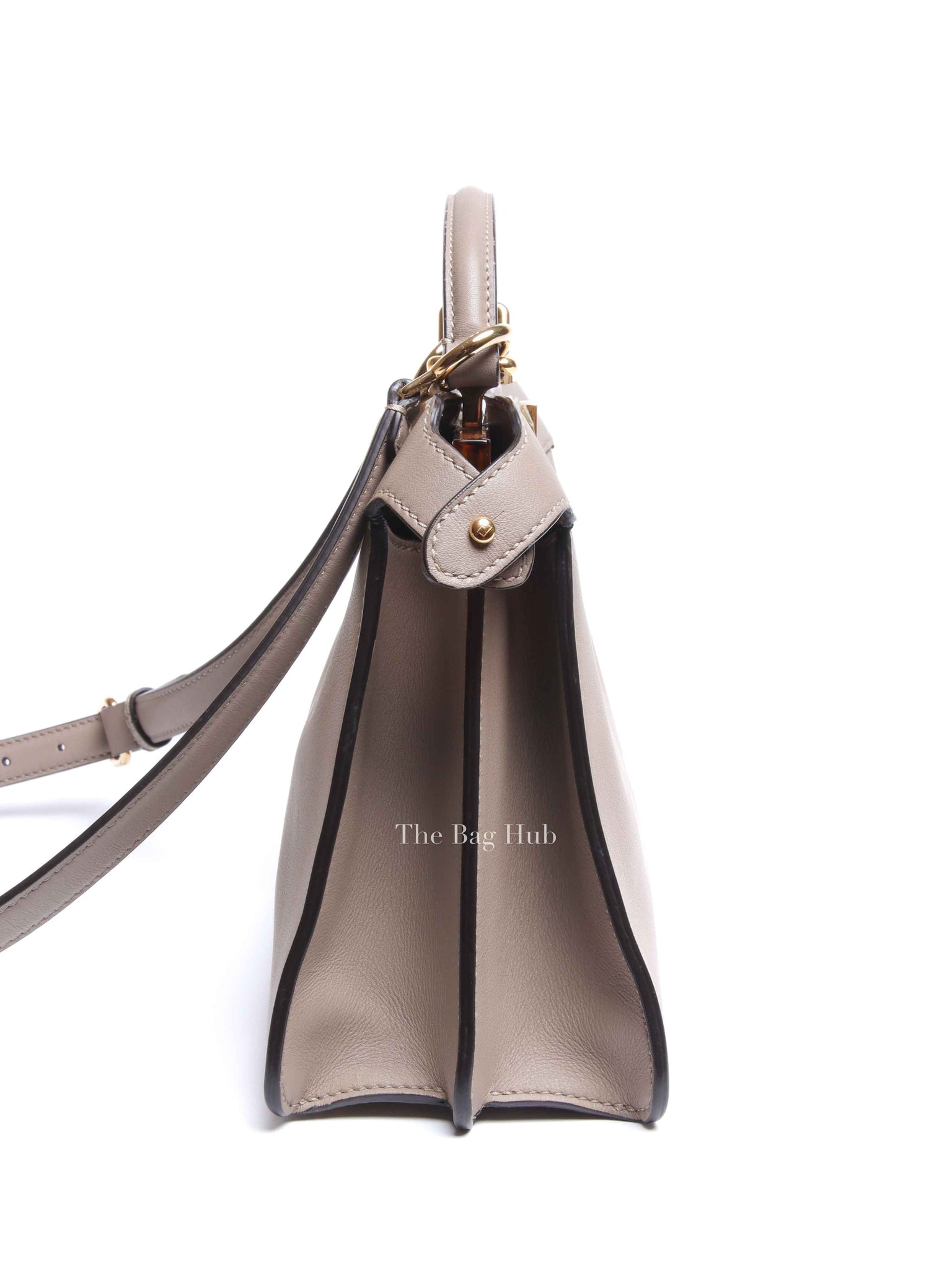 Fendi Dove Gray Bi-Color Calfskin Plexiglass Small Peekaboo I SEE U Satchel Small Bag