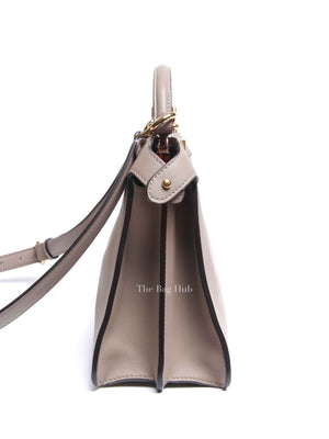 Fendi Dove Gray Bi-Color Calfskin Plexiglass Small Peekaboo I SEE U Satchel Small Bag