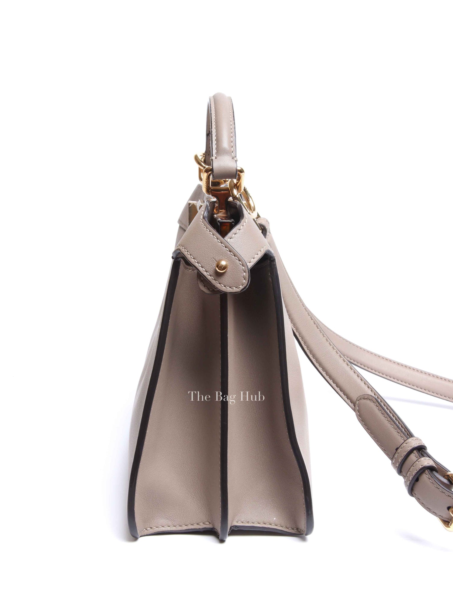 Fendi Dove Gray Bi-Color Calfskin Plexiglass Small Peekaboo I SEE U Satchel Small Bag
