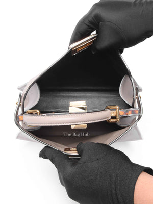 Fendi Dove Gray Bi-Color Calfskin Plexiglass Small Peekaboo I SEE U Satchel Small Bag