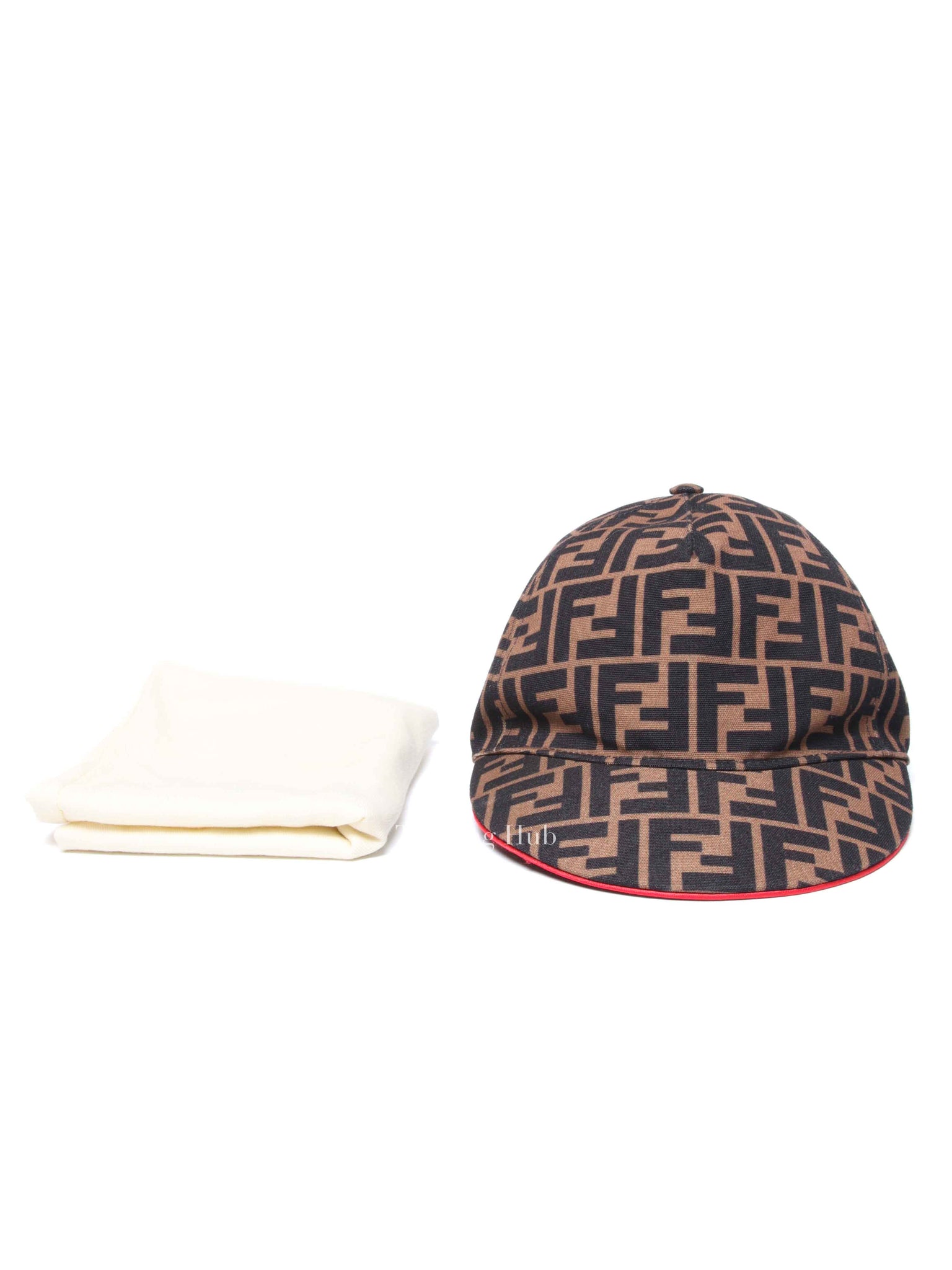 Fendi Brown FF Jacquard Fabric Baseball Cap