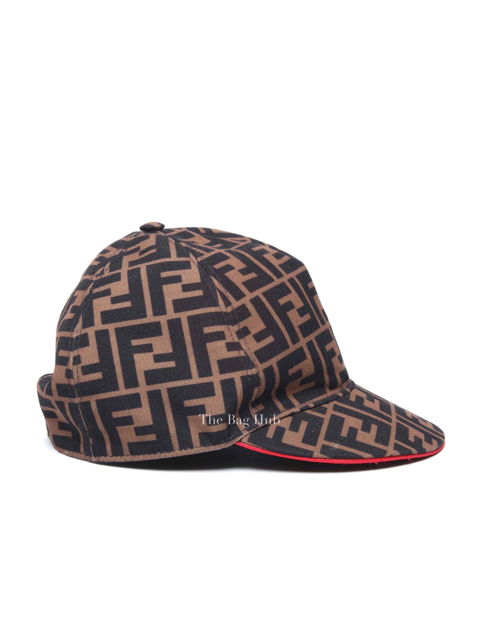 Fendi Brown FF Jacquard Fabric Baseball Cap