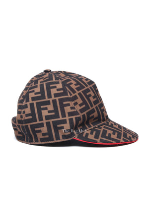 Fendi Brown FF Jacquard Fabric Baseball Cap
