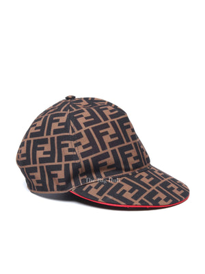 Fendi Brown FF Jacquard Fabric Baseball Cap