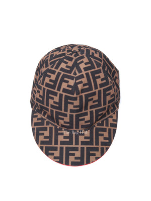 Fendi Brown FF Jacquard Fabric Baseball Cap