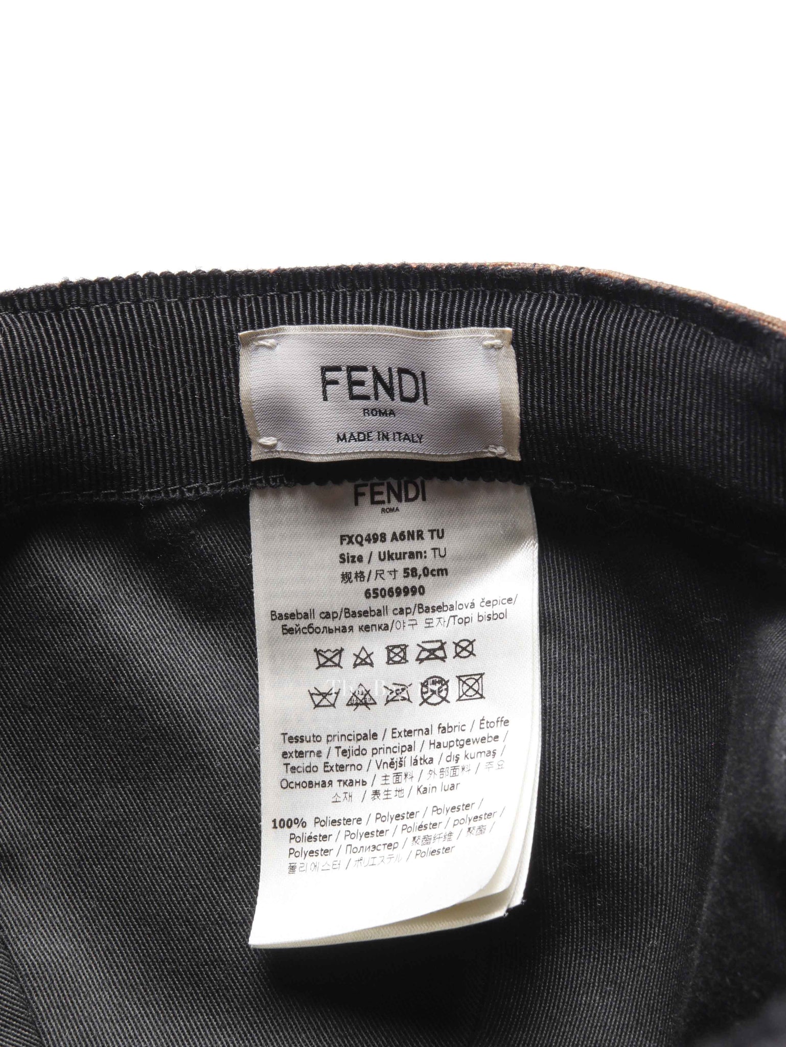 Fendi Brown FF Jacquard Fabric Baseball Cap
